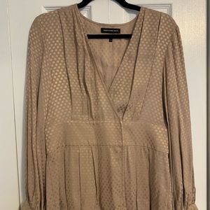 Something Navy tan blouse